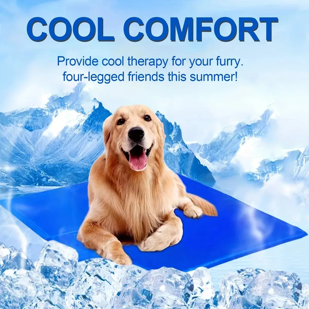 Cooling Gel Ice Mat for Dogs & Cats – Summer Heat Relief Sleeping Pad