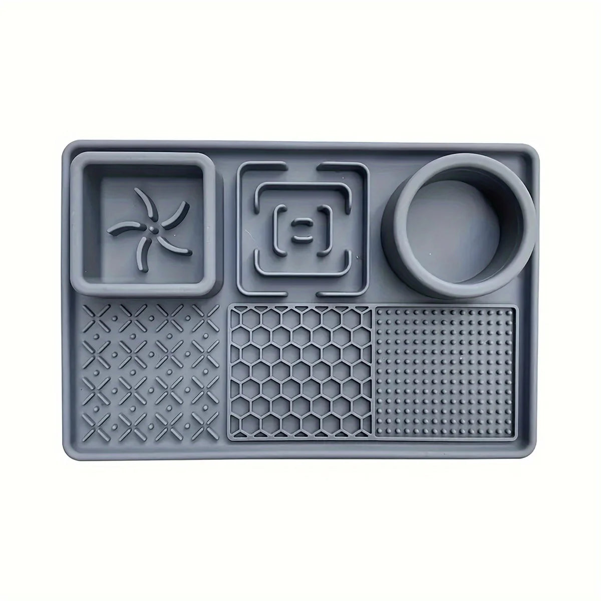 Silicone Slow Feeder Lick Mat with Suction Cup & Divider for Dogs & Cats