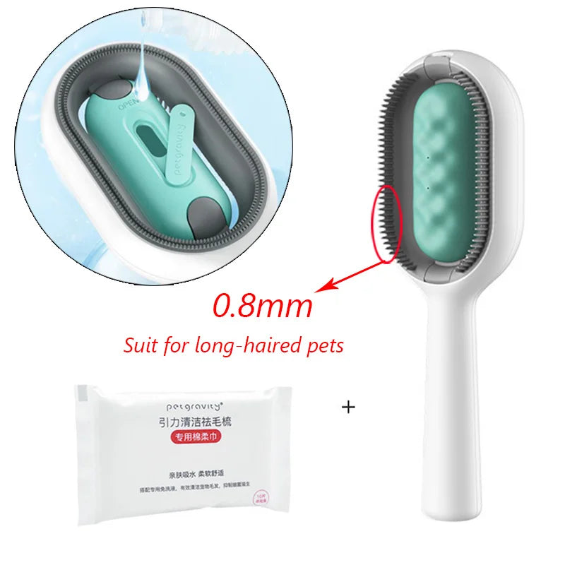 Double-Sided Pet Grooming Brush & Hair Removal Comb