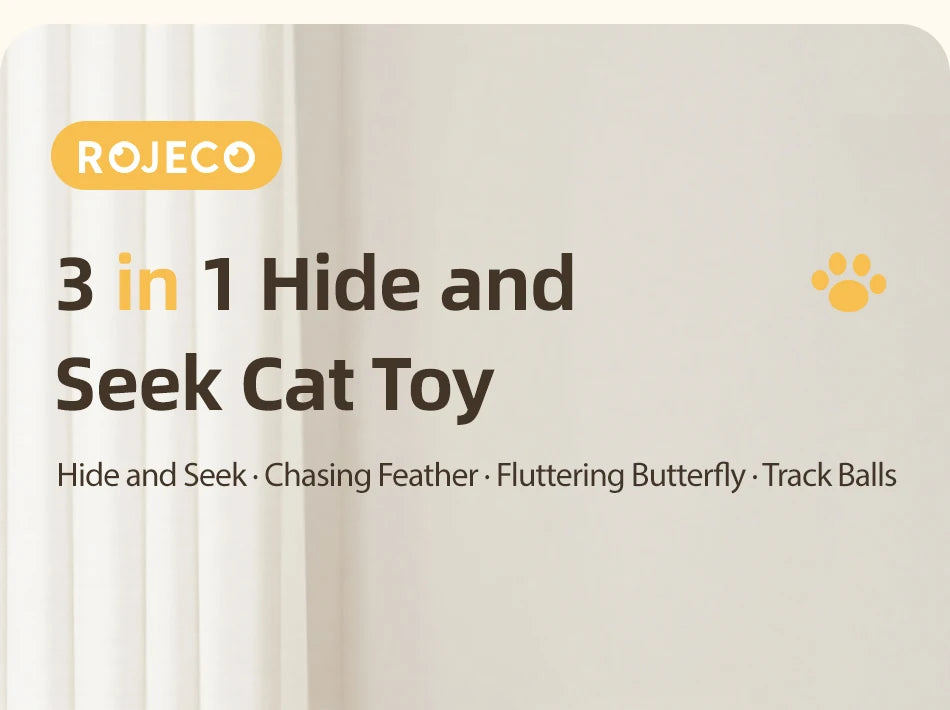 Interactive Hide & Seek Cat Toy - 3-in-1 Smart Feather & Butterfly Teaser