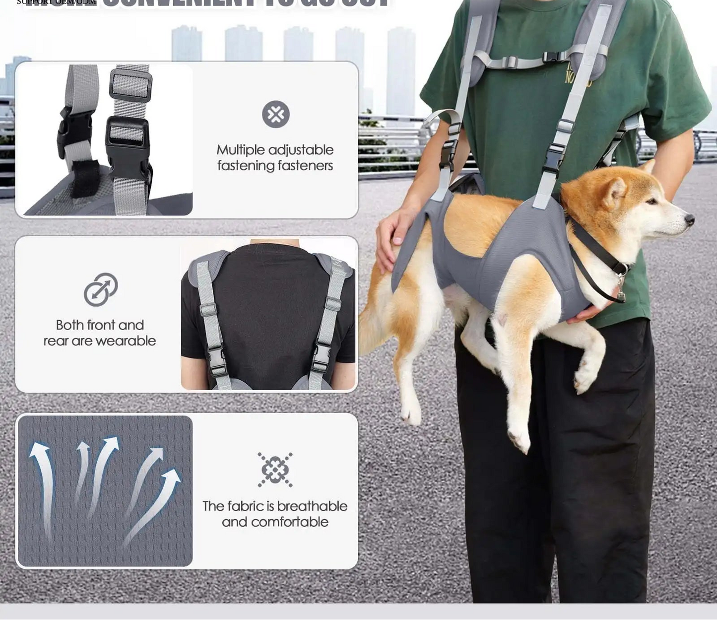 Breathable Pet Carrier Backpack - Adjustable Design for Small to Medium Dogs