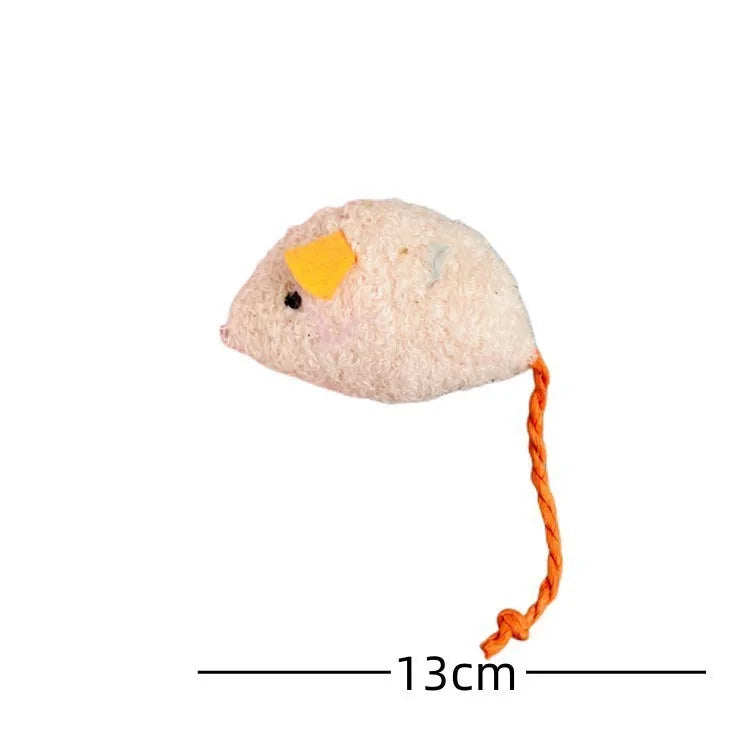 Plush Mouse Toy Set for Cats - Interactive Feather Toys