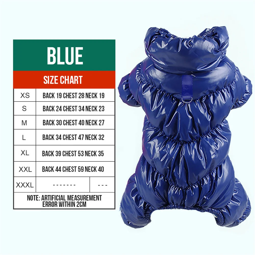 Waterproof Fleece Dog Jumpsuit with D-Ring for Small Dogs