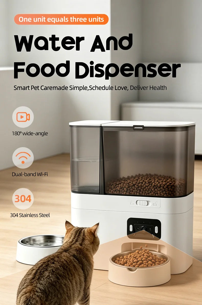2-in-1 Smart Pet Feeder & Water Dispenser with WiFi Camera & App Control