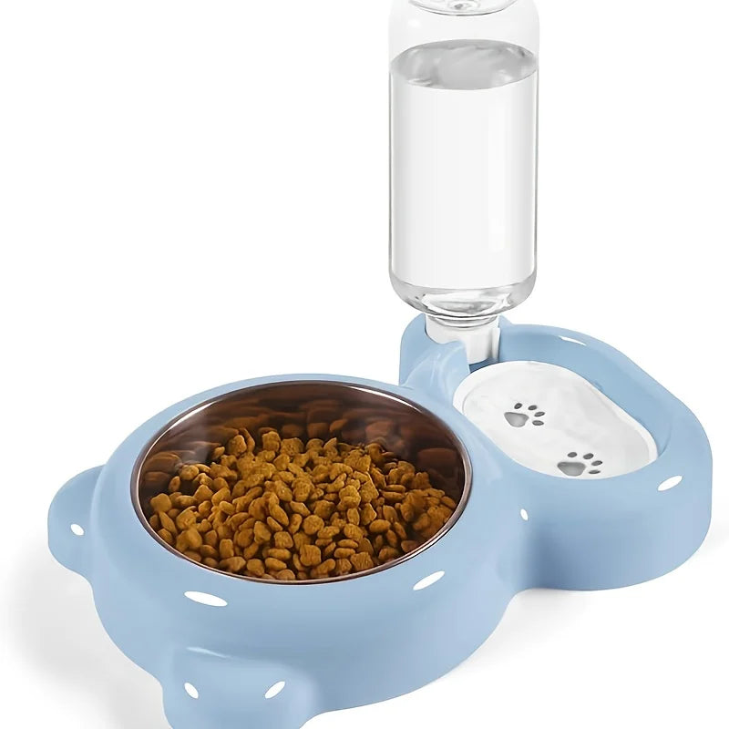 Set de gamelles doubles pour chat, distributeur d'eau automatique pour animaux de compagnie pour les garder hydratés et nourris