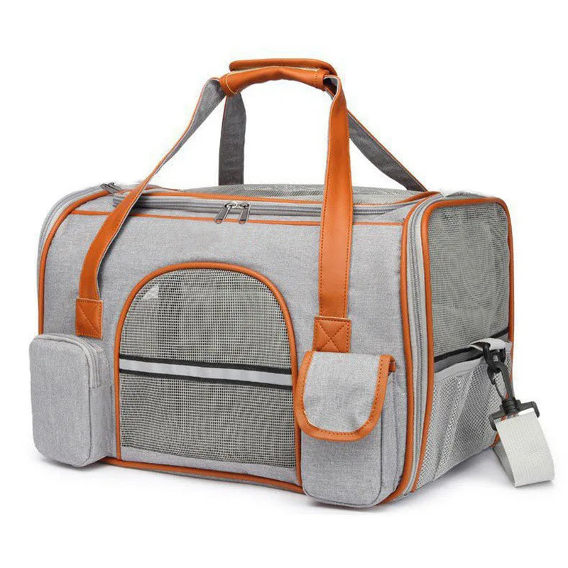 Anti-Collapse Pet Carrier Handbag with Storage Pockets
