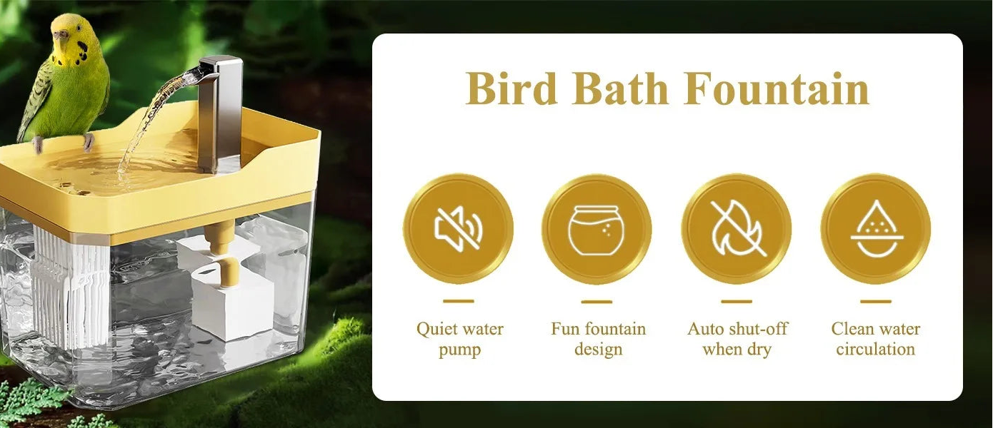 Baignoire automatique pour oiseaux avec pompe - Fontaine de douche intérieure pour perruches et perroquets