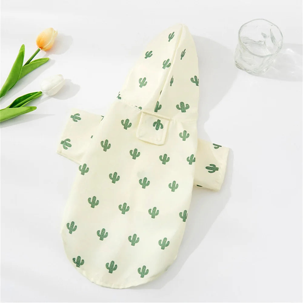 Printed Pet Dog Raincoat Waterproof Pet Hoodie with Traction Hole for Small Dogs Bichon Chihuahua Puppy Chubasquero Para Perros