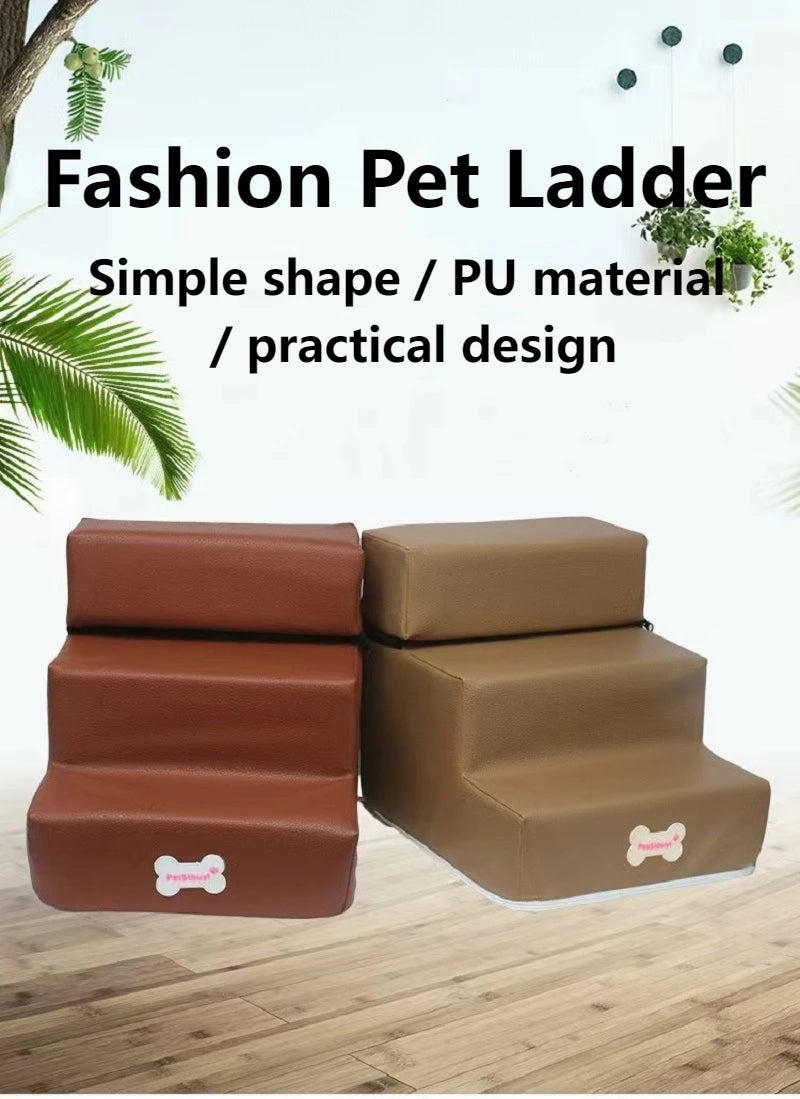 Anti-Slip Pet Stairs with Removable Washable Cover – 2 or 3 Step Ramp for Dogs & Cats