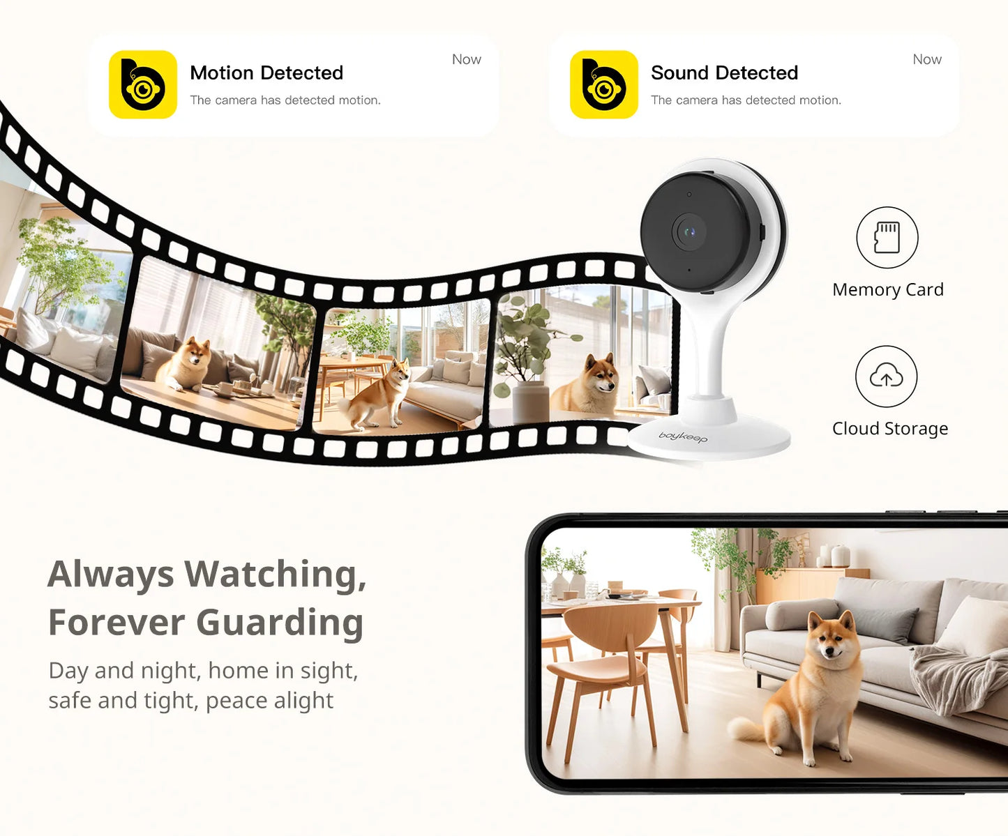 2K Indoor WiFi Security Camera — Baby, Pet & Home Monitor with 2-Way Audio