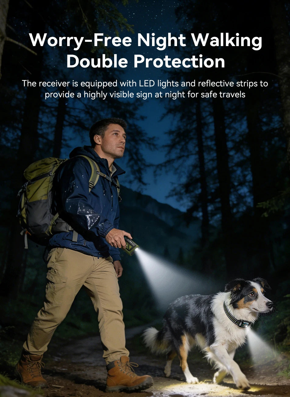 Collier de dressage pour chien avec télécommande 1000m, vibrations et anti-aboiements