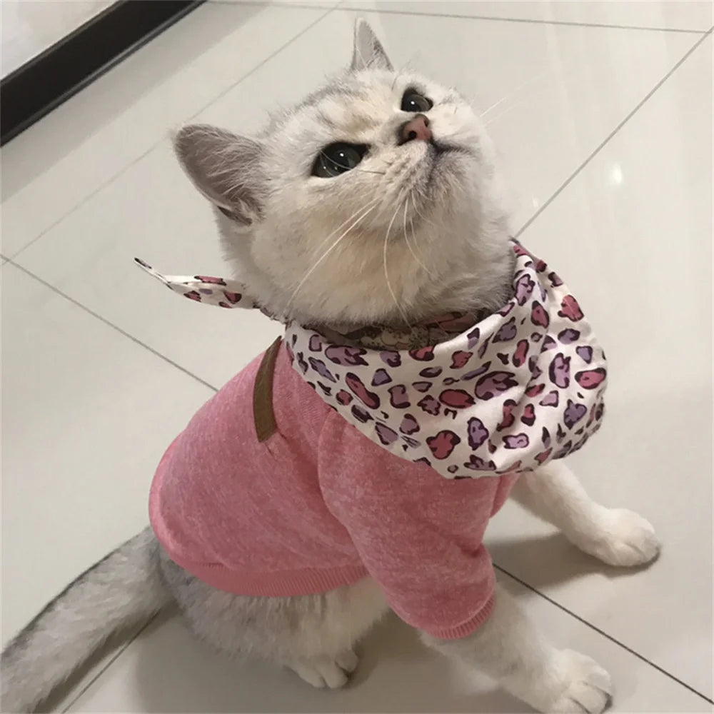 Non-Hair-Sticking Pet Hoodie for Cats & Small Dogs
