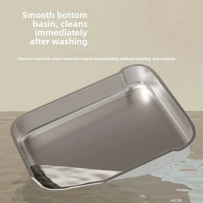 XXL Stainless Steel Enclosed Self-Cleaning Cat Litter Box — Anti-Splash Drawer in White, Yellow & Pink
