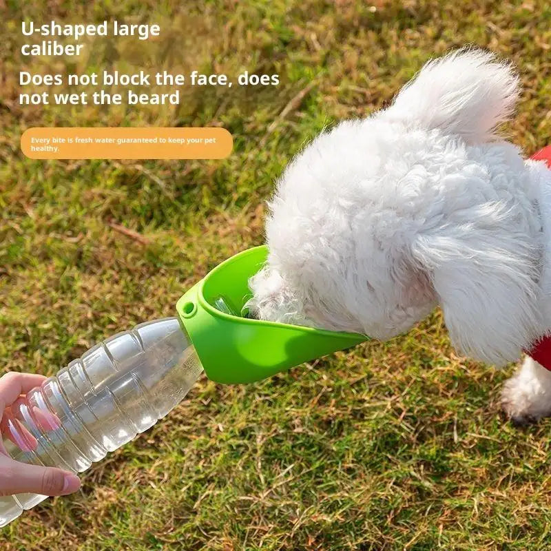 Silicone Pet Travel Water Bottle with Foldable Drinking Bowl – Leakproof, for Dogs & Cats