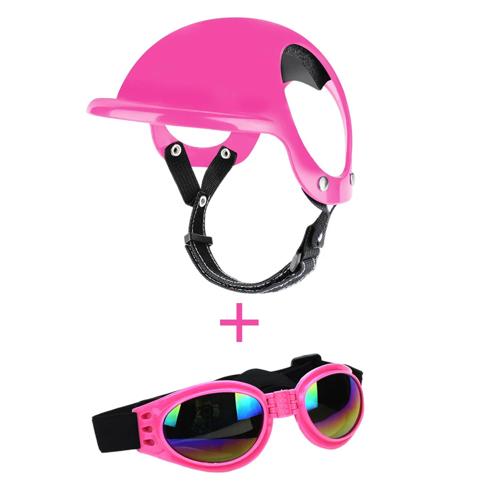 Cool Pet Dog Safety Helmet for Small Medium Dogs French Bulldog Doberman Pinscher Adjustable Motorcycle Helmets Pet Accessories