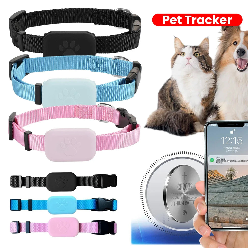 Smart Pet Collar Tracker for Cats & Dogs — 6–12 Month Battery Life