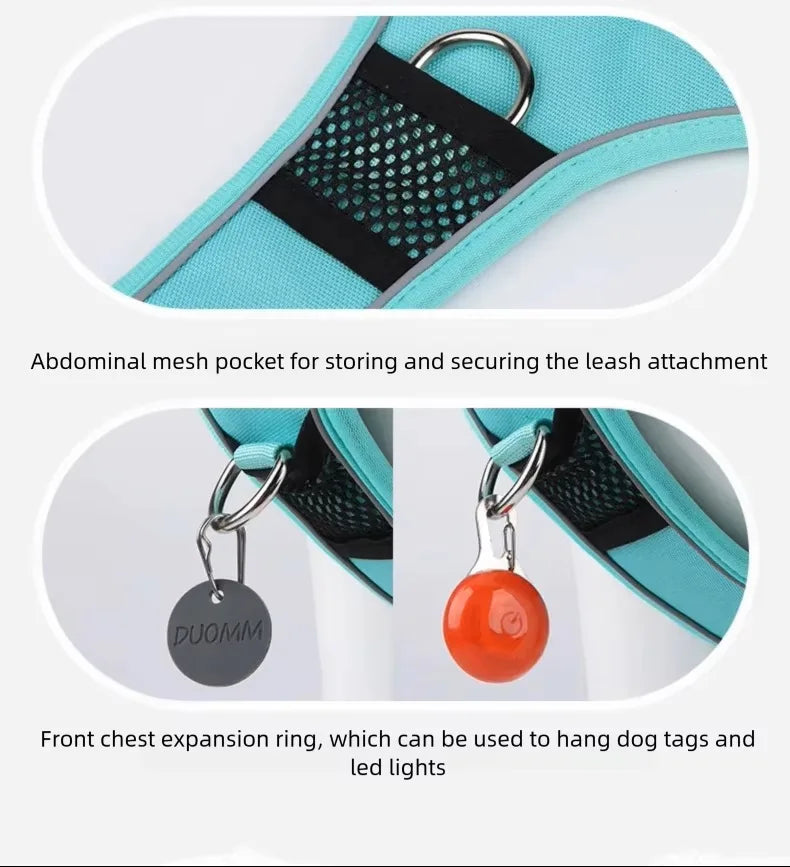 Tactical No-Pull Dog Harness with AirTag Holder – Reflective Vest for Medium & Large Dogs