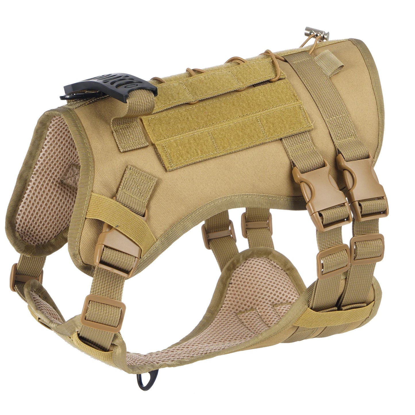 Harnais Tactique pour Chien avec Sangle de Poitrine et Boucle de Renfort