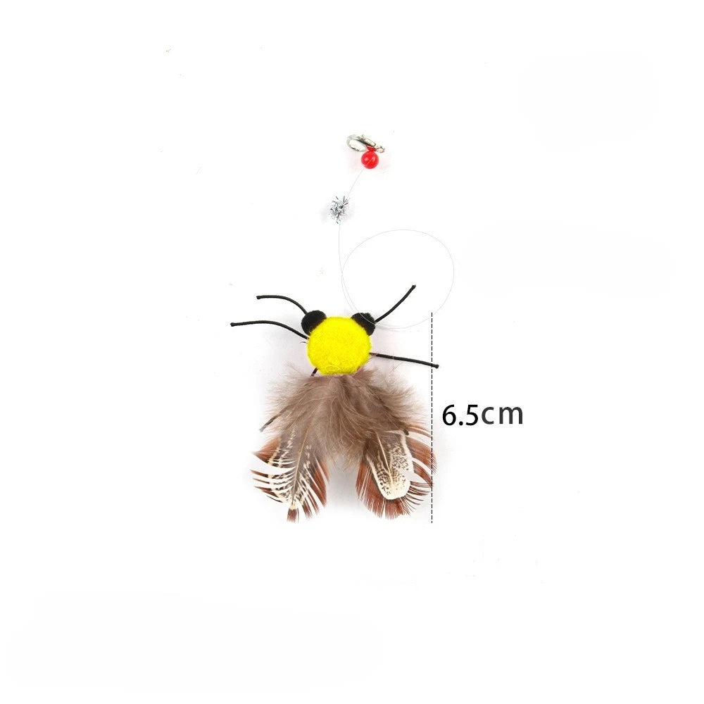 Interactive Cat Feather Toy with Bell