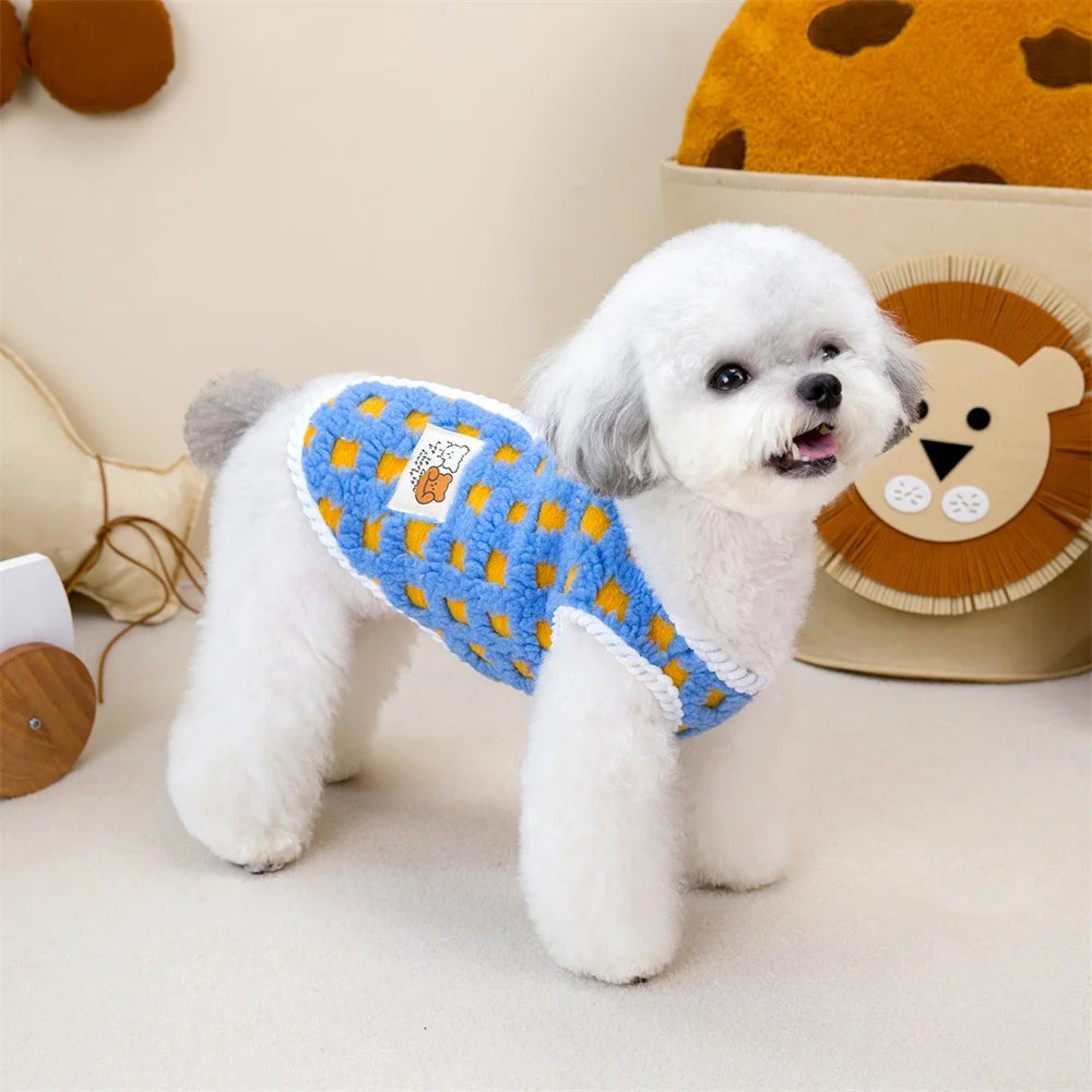Fleece Dot Print Jacket Vest for Small Dogs & Cats
