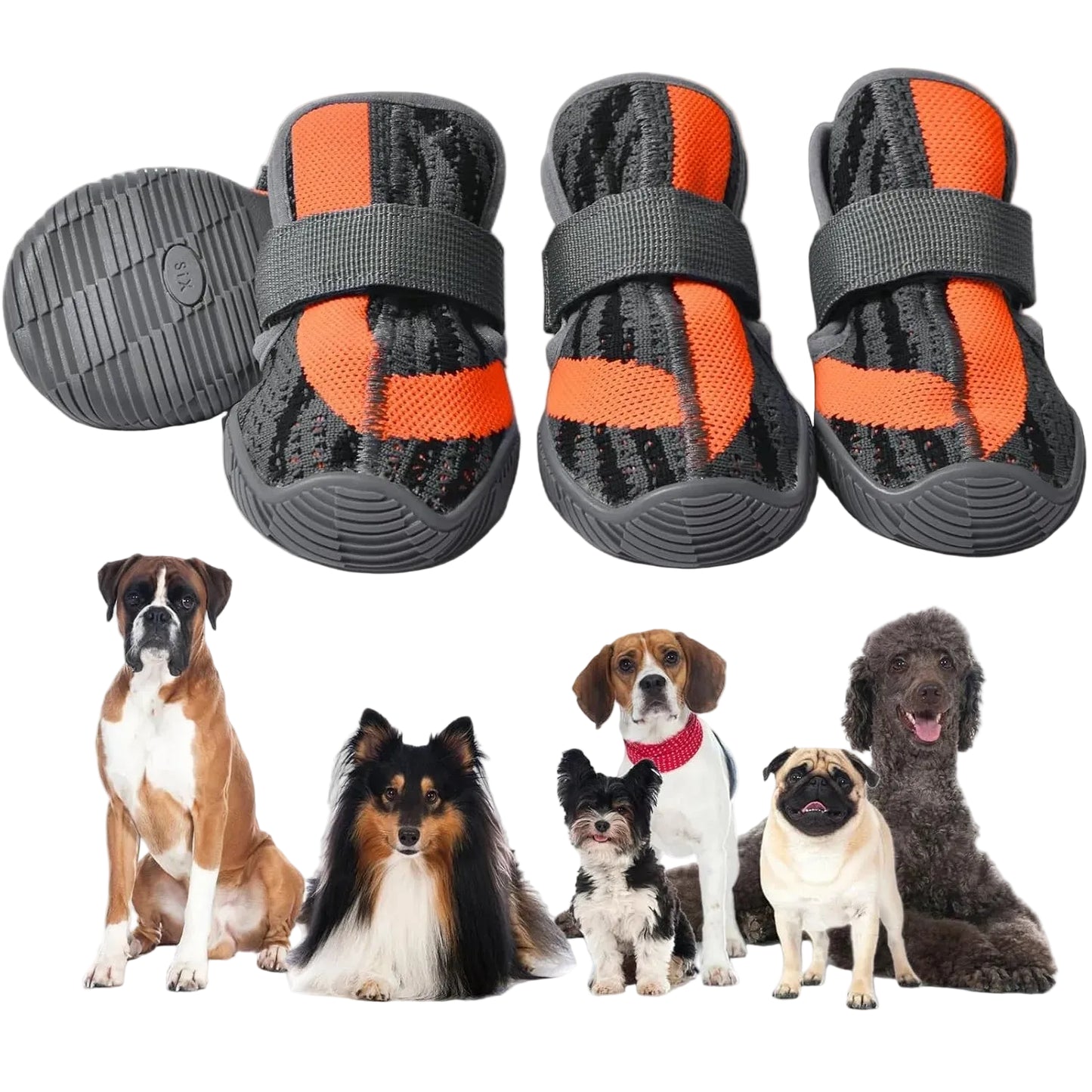 Bottes pour chien en maille respirante avec sangles réglables