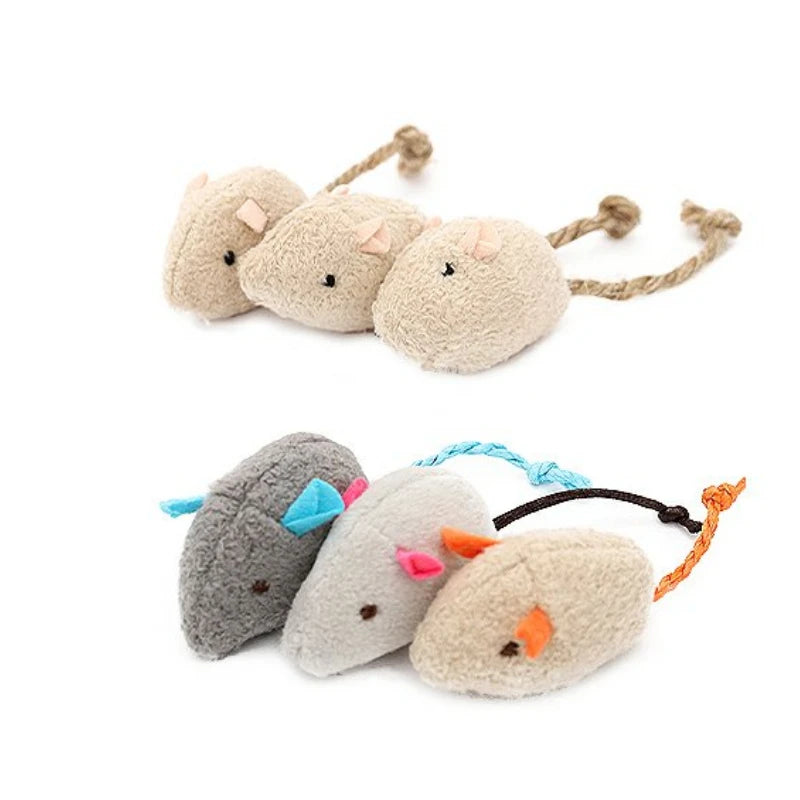 Catnip Filled Mouse Toys with Rattle