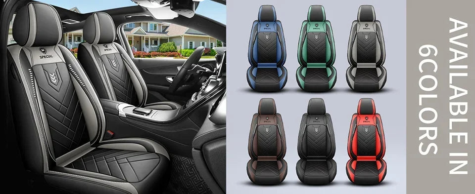 Full Leather Car Seat Cover — All-Season Universal Fit for Driver & Passenger
