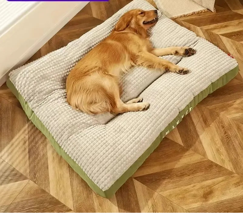 Fleece Dog Bed Mat with Detachable Cushion – Warm Washable Sleeping Pad for Small, Medium & Large Dogs