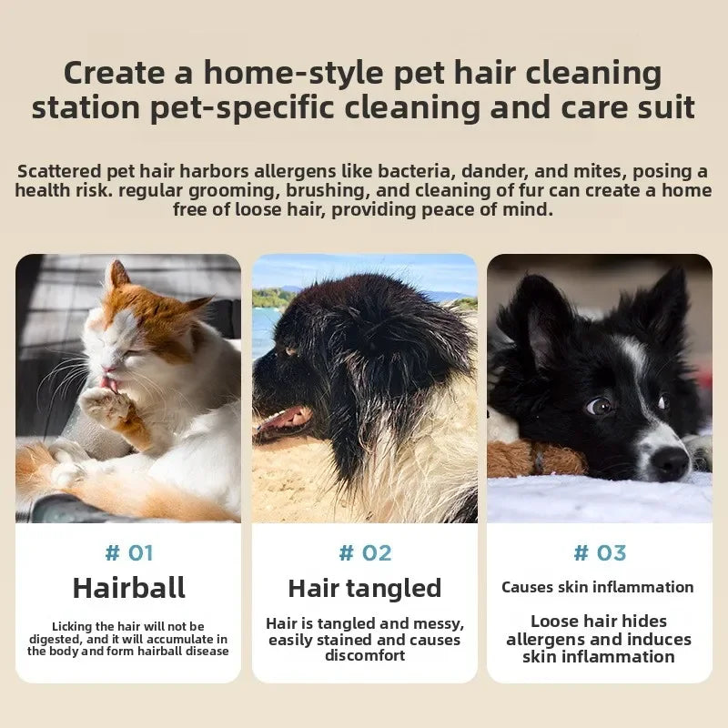 Pet Grooming Vacuum Kit for Dogs & Cats