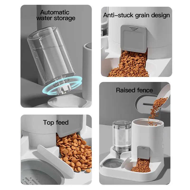 Gravity Cat Feeder & Water Dispenser