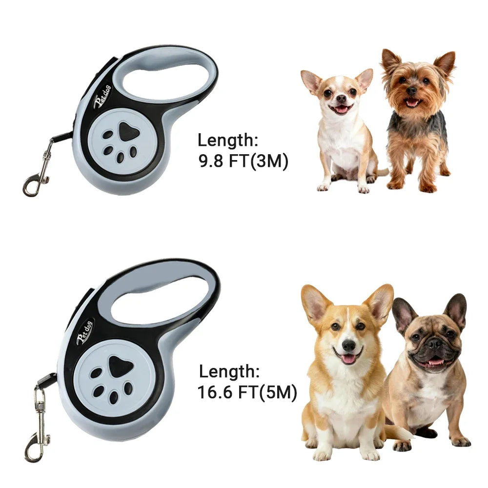 Retractable Dog Leash with One-Button Lock
