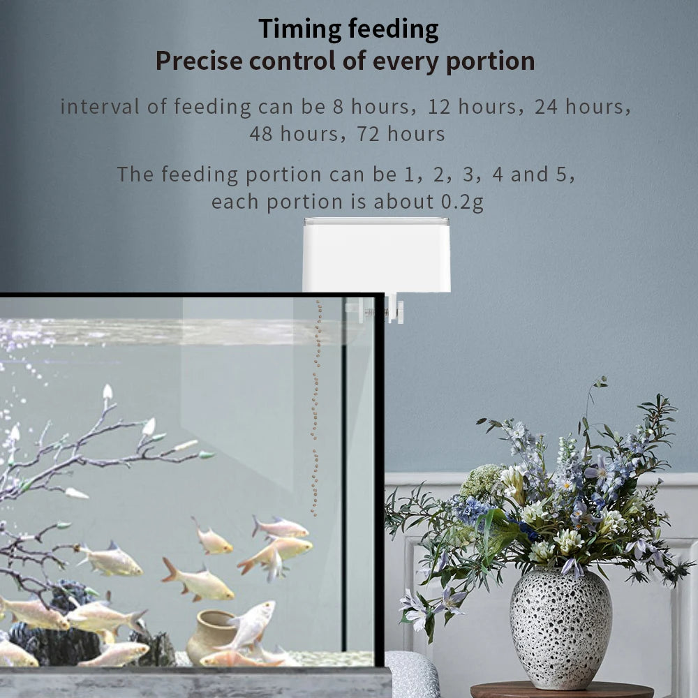 WiFi Smart Automatic Feeder Aquarium Goldfish Timing Feeder Large Capacity APP Control Feeding Records Remind Fish Feeder