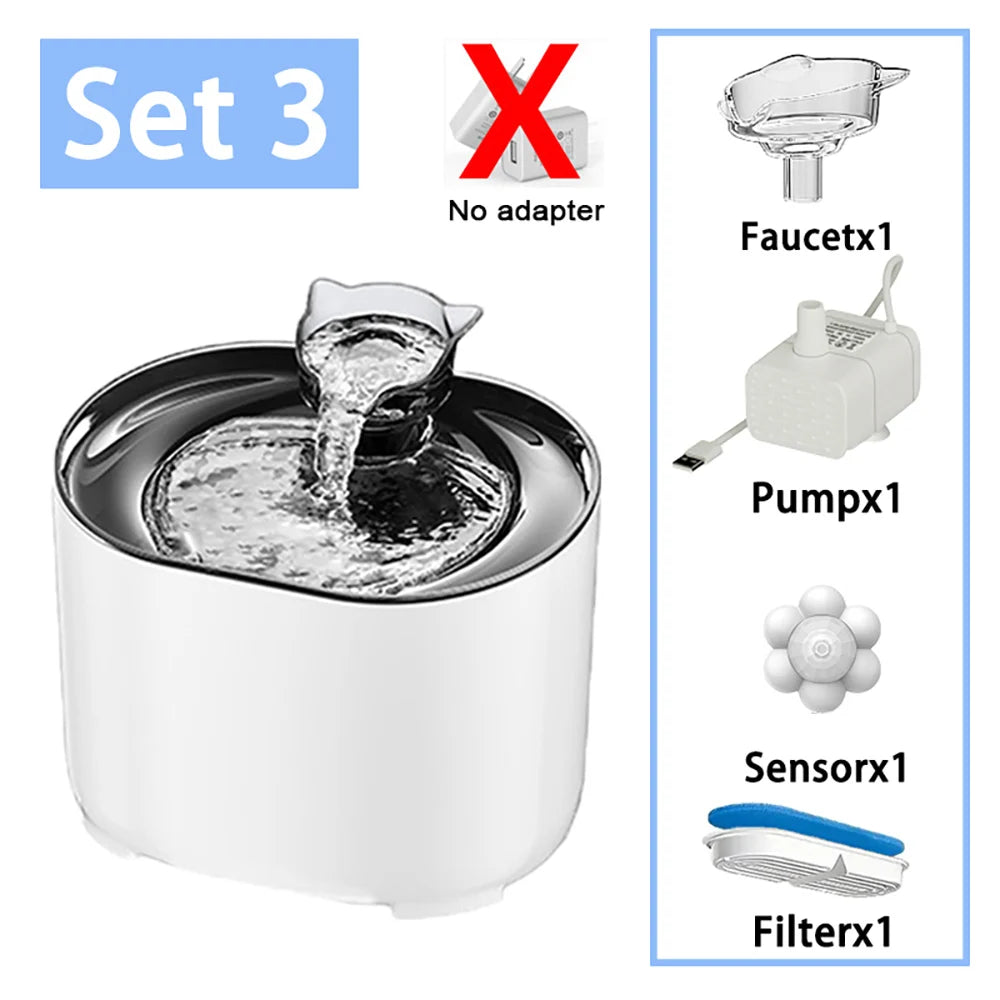Filtered Pet Water Fountain for Cats & Dogs