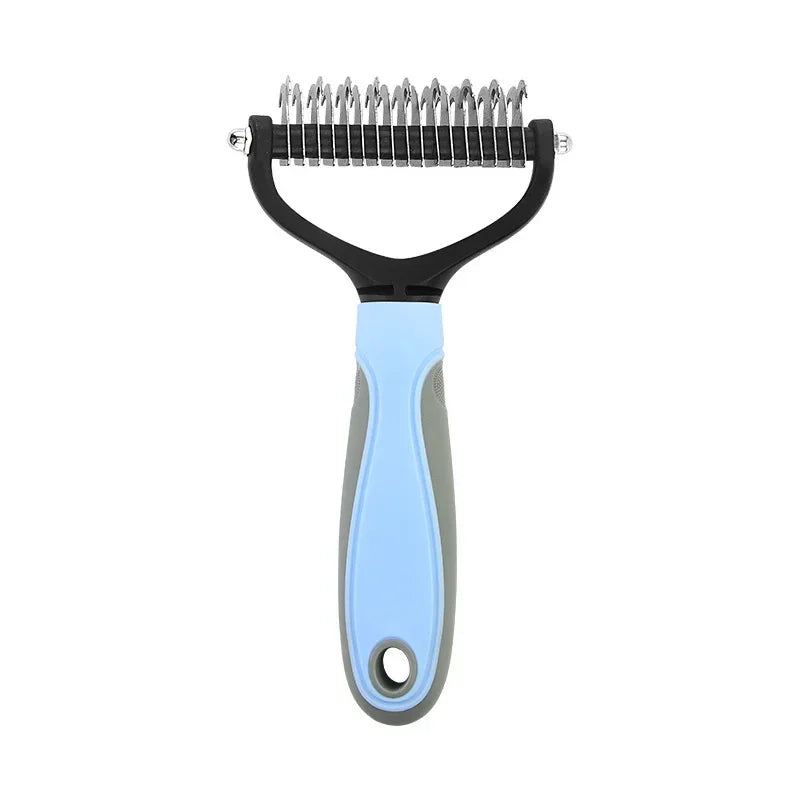 Double-Sided Stainless Steel Pet Grooming Comb – Detangling & Dematting Brush for Dogs & Cats