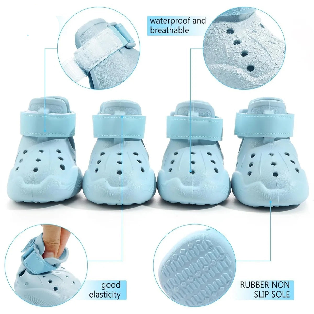 Chaussures pour chien toutes saisons - Bottes imperméables antidérapantes pour temps chaud et froid
