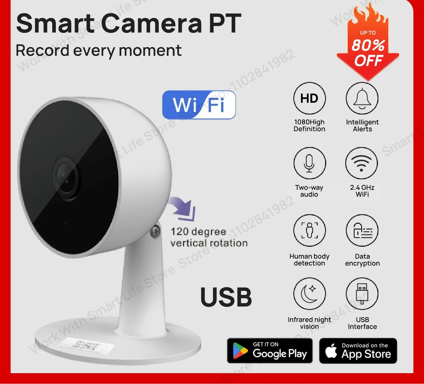1080p WiFi Indoor Security Camera — Baby, Pet & Home Monitor with Motion Tracking