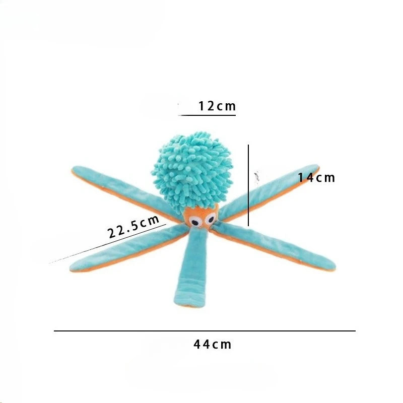 Peluche de créature marine en velours pour chien - Jouet à mâcher couineur pour petits chiens