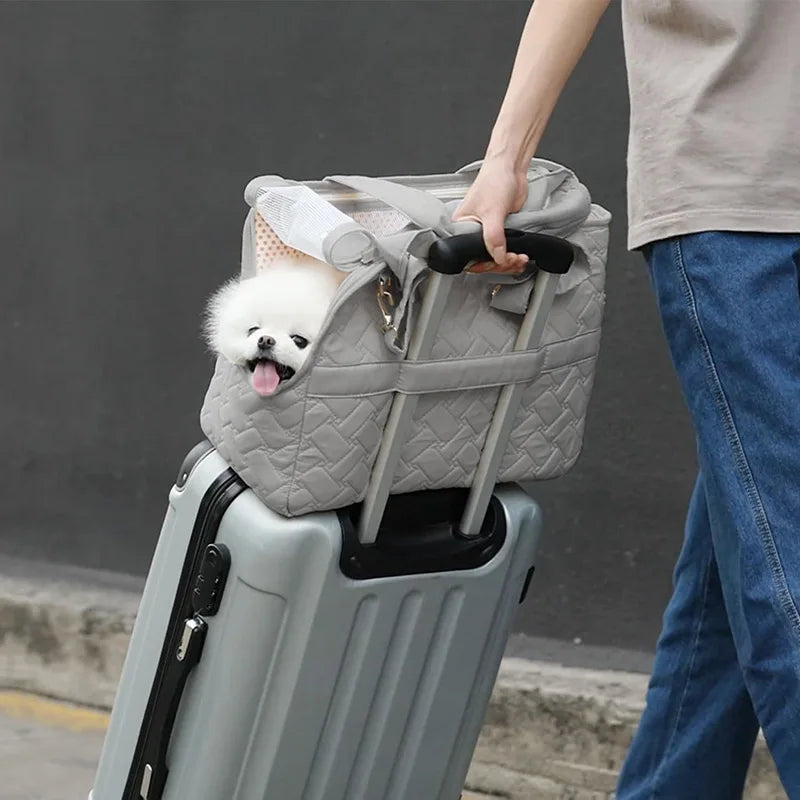 Portable Pet Carrier Tote Bag for Small Dogs & Cats — Breathable Mesh Handbag for Travel & Outdoor Use
