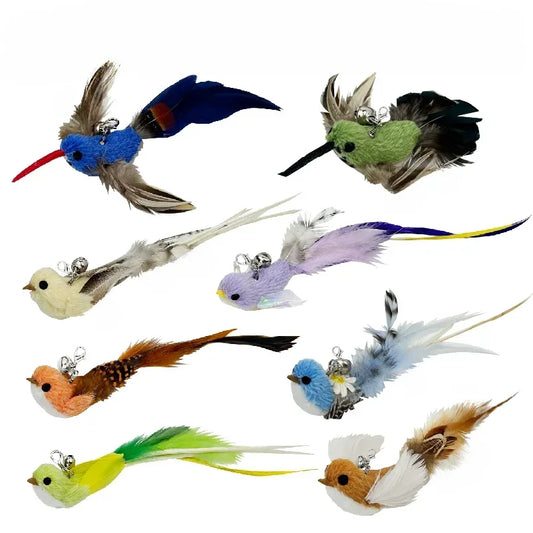 Interactive Feather Wand Cat Toy with Bell