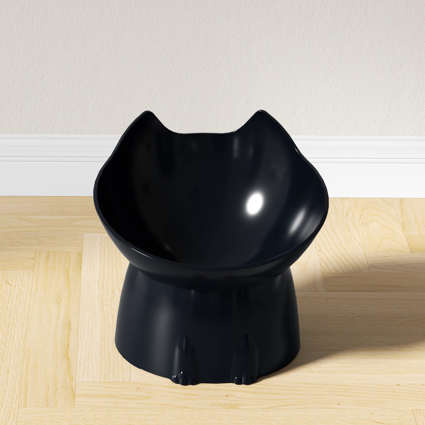 Elevated Cat Bowl - Anti-Tip Raised Feeding Dish with Tilted Design