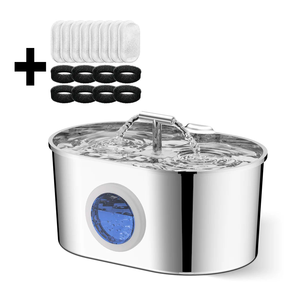 pet water dispenser stainless steel cat fountain ultra-quiet automatic pet water feeder automatic filtering pet water dispense