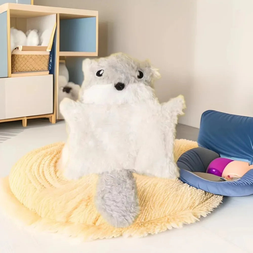Plush Flying Squirrel Cat Teaser Toy with Crinkle Sound