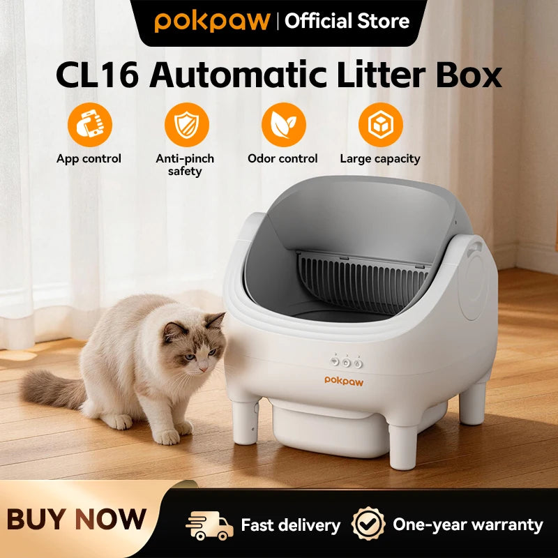 76L Large Automatic Self-Cleaning Cat Litter Box – Smart Open Sandbox