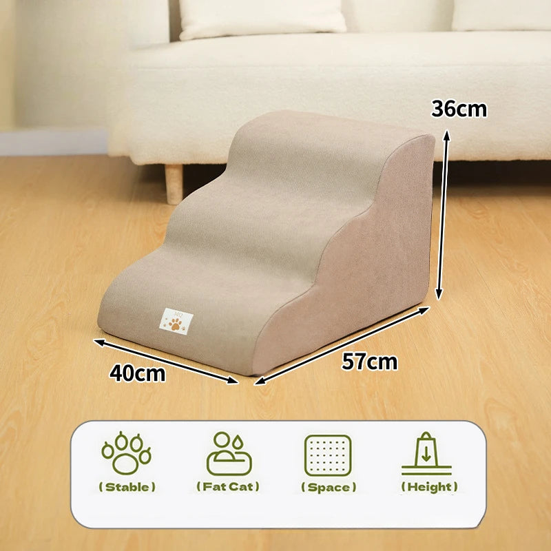 Memory Foam Pet Ramp Stairs for Dogs & Cats – Removable Washable Cover, 2, 3 & 4 Step Options