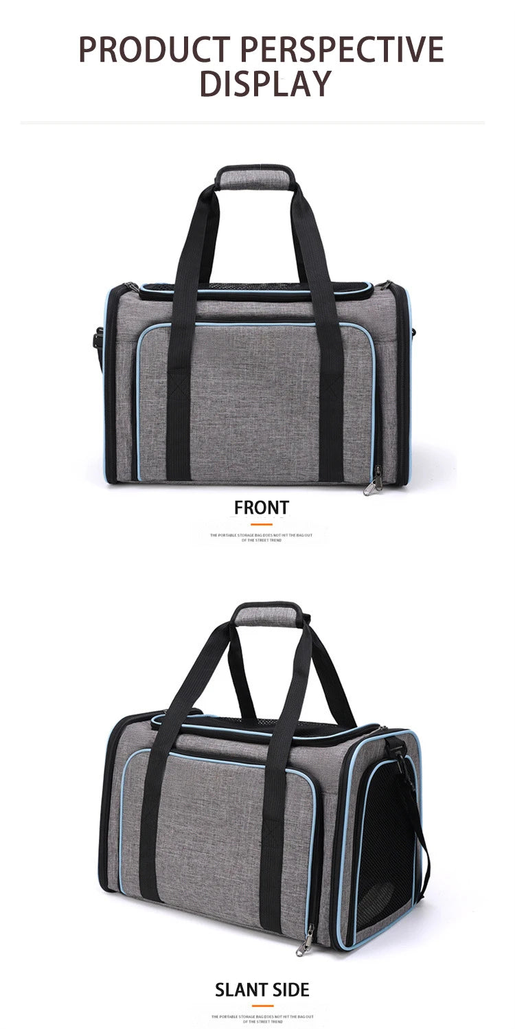 Foldable Expandable Pet Carrier Bag | Breathable Mesh Handheld Bag for Cats & Small Dogs