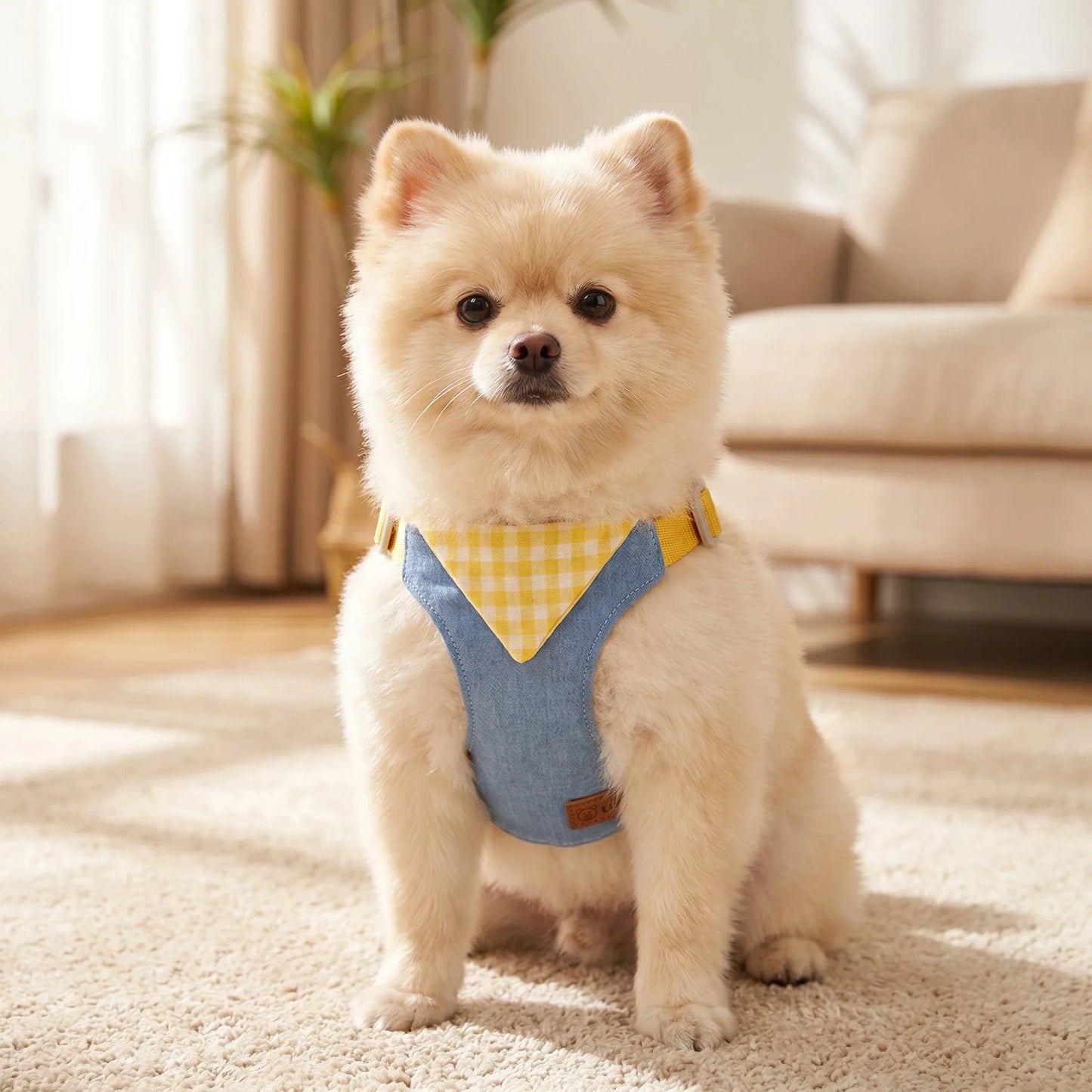 Denim No-Pull Harness & Leash Set for Dogs & Cats