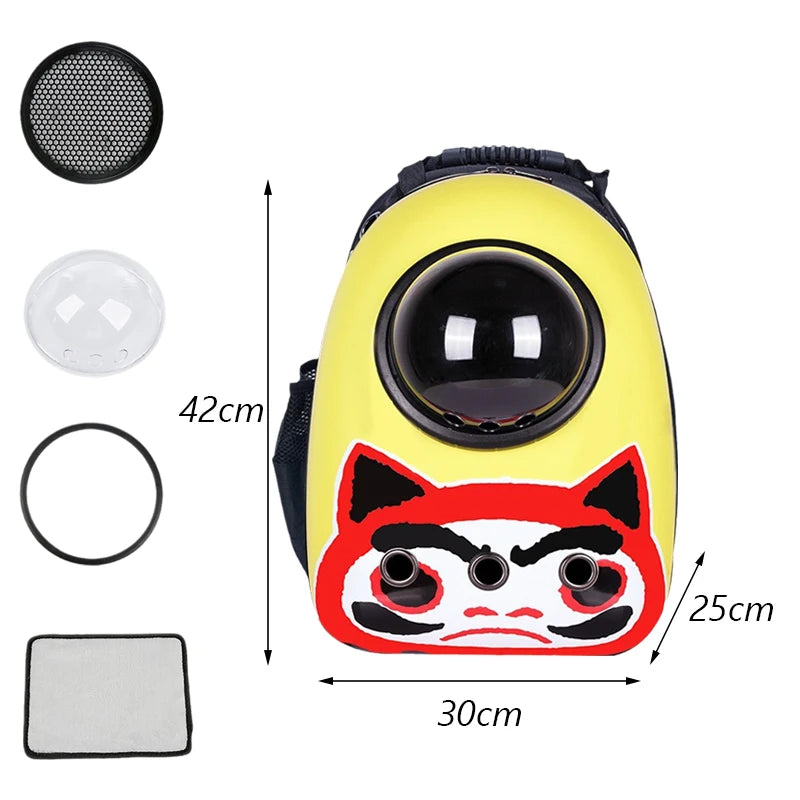 Cartoon Print Breathable Cat Backpack Carrier