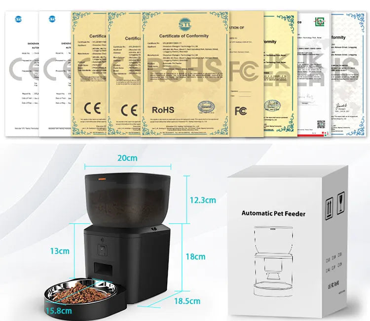 Automatic Pet Feeder with 1080p Camera, Voice Recorder & Remote Control