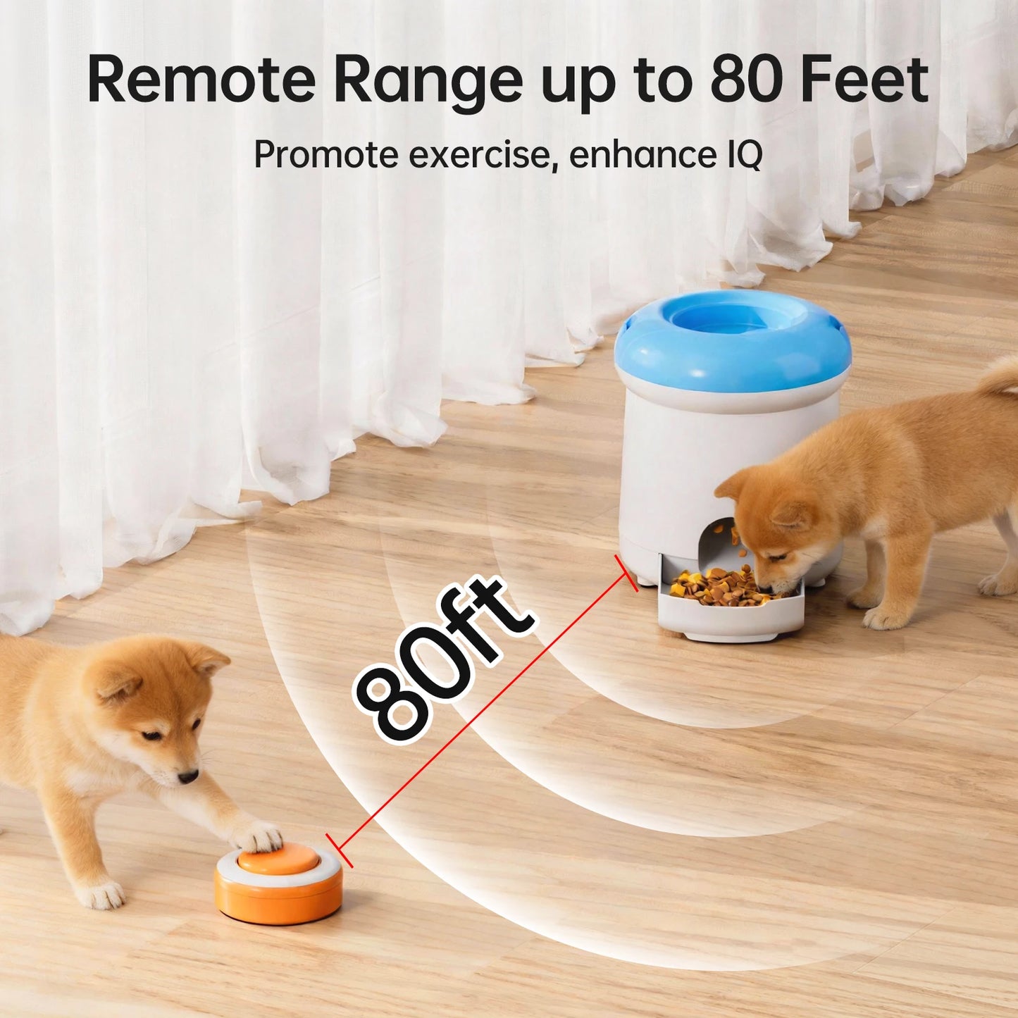 Interactive Training Feeder with Remote Control & Voice Recording for Dogs & Cats