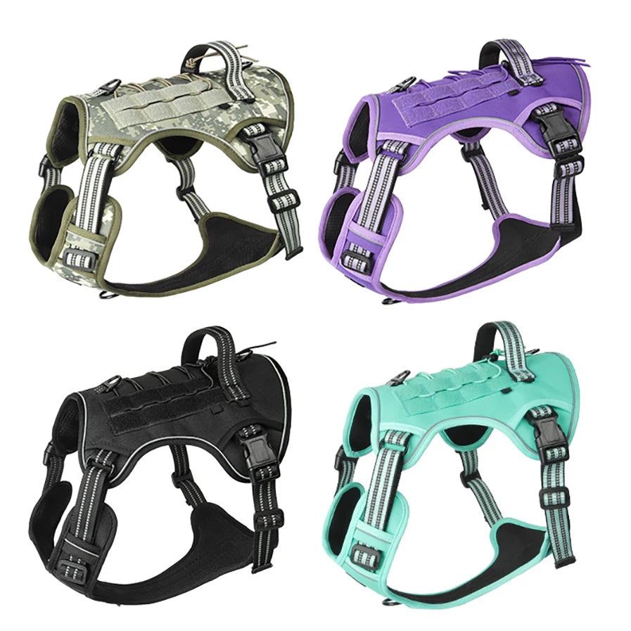 No-Pull Reflective Tactical Dog Harness Vest